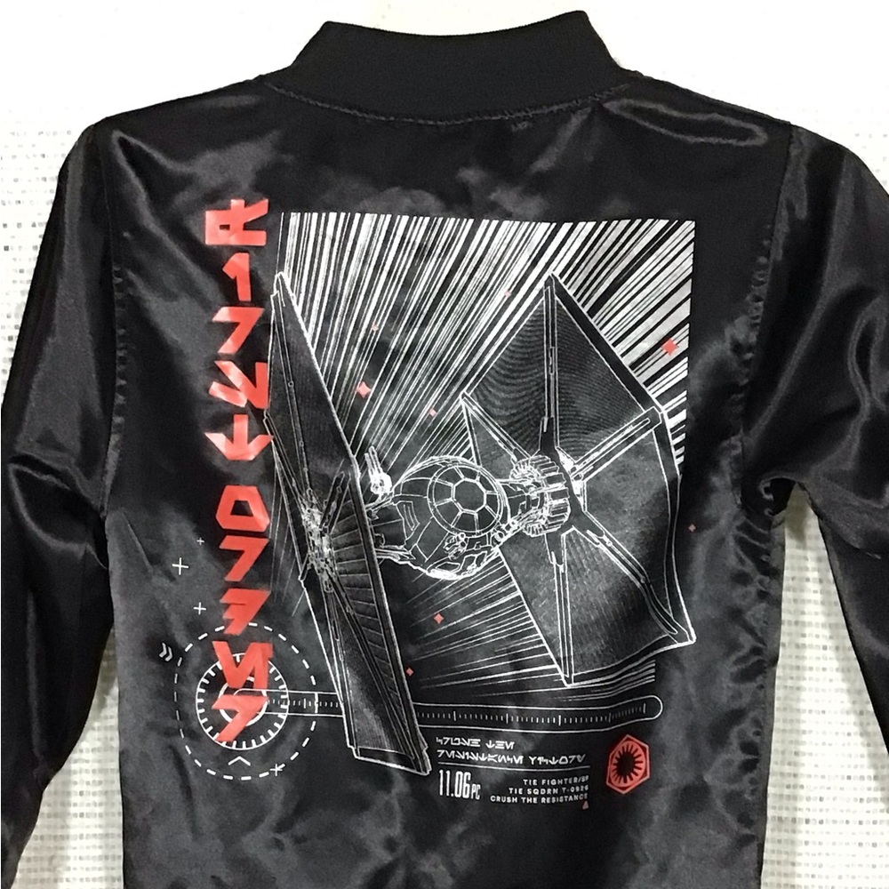 Star Wars Jacket Boys Small Satin Black Tie Fighter